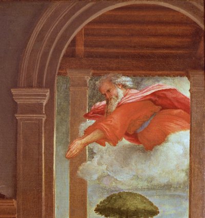 The Annunciation (detail) by Lorenzo Lotto